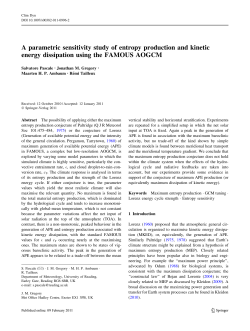 A parametric sensitivity study of entropy production and kinetic
