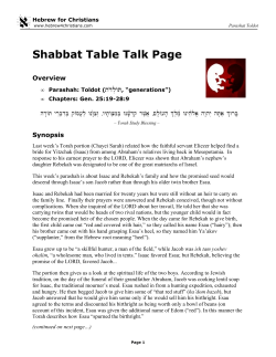 Shabbat Table Talk Page