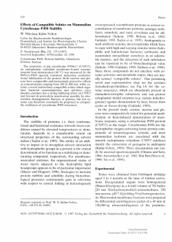 Effects of Compatible Solutes on Mammalian