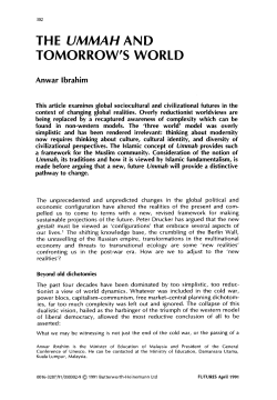 THE UMMAH AND TOMORROW`S WORLD