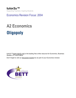 A2 Economics Oligopoly