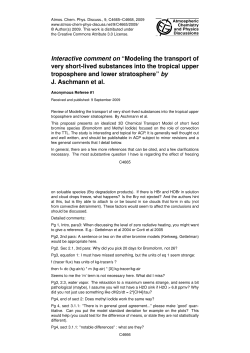 Interactive comment on &ldquo;Modeling the transport of very short