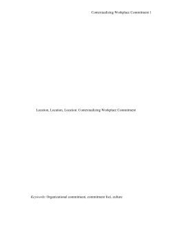 Contextualizing Workplace Commitment 1 Location, Location