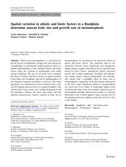 Spatial variation in abiotic and biotic factors in a floodplain