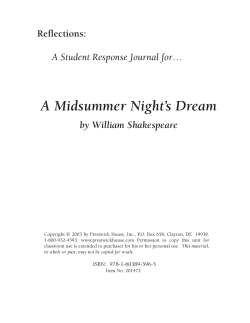 A Midsummer Night`s Dream - Response Journal Sample PDF