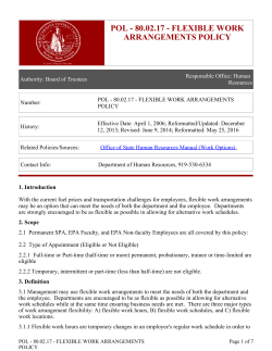 POL - 80.02.17 - FLEXIBLE WORK ARRANGEMENTS POLICY