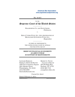 13-317 Brief for Financial Economists in Support of Respondents