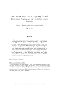 News versus Sentiment: Comparing Textual Processing Approaches