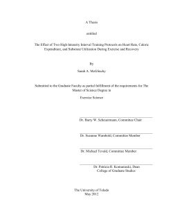A Thesis entitled The Effect of Two High Intensity Interval Training
