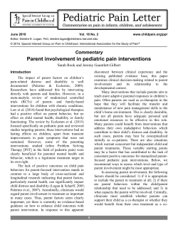printable version  - Special Interest Group on Pain in Childhood