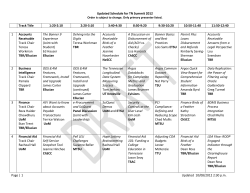 Updated Schedule for TN Summit 2012 Track Title 1:20-2:10 2:20
