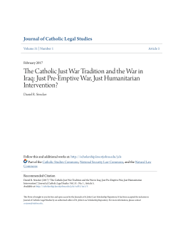 the catholic just war tradition and the war in iraq: just pre