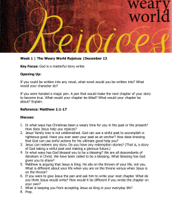The Weary World Rejoices | Week 1