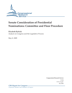 Senate Consideration of Presidential Nominations