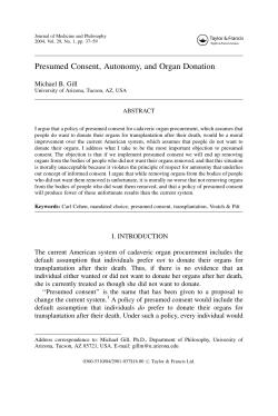 Presumed Consent, Autonomy, and Organ
