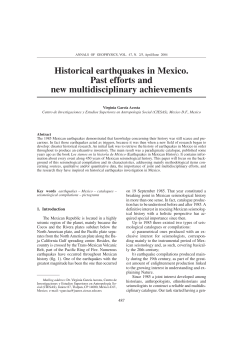 Historical earthquakes in Mexico. Past efforts and new