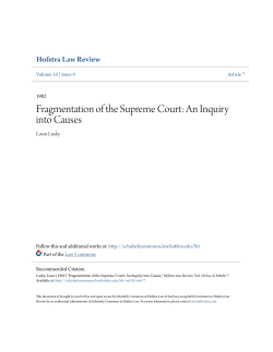 Fragmentation of the Supreme Court: An Inquiry into Causes