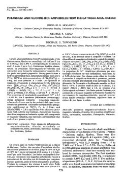 POTASSIUM. AND FLUORINE.RICH AMPHIBOLES FROM THE