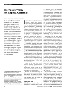 IMF`s New View on Capital Controls