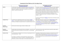 Comparing the Party Platforms of the Two Major Parties