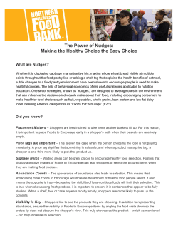 The Power of Nudges: Making the Healthy Choice the Easy Choice