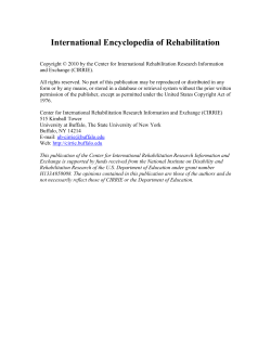 International Encyclopedia of Rehabilitation - Cirrie