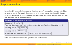 M19500 Precalculus Chapter 4.3 Logarithmic functions