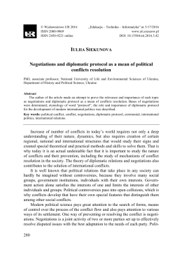 Negotiations and diplomatic protocol as a mean