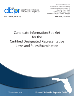 Candidate Information Booklet for the Certified Designated