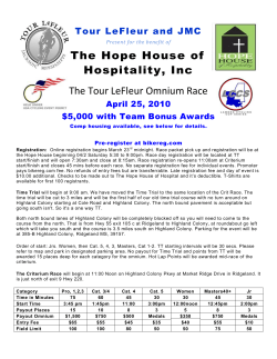 The Hope House of Hospitality, Inc The Tour LeFleur