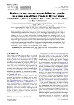 Brain size and resource specialization predict long