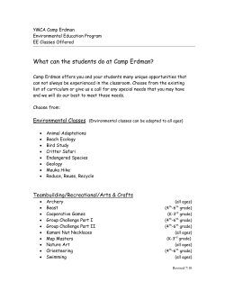 What can the students do at Camp Erdman?