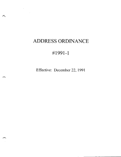Address Ordinance - Presque Isle County