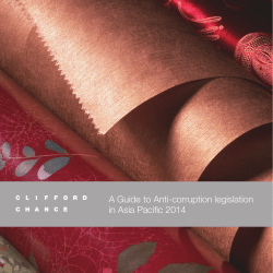 A Guide to Anti-corruption legislation in Asia Pacific 2014