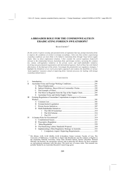 A Broader Role for the Commonwealth in