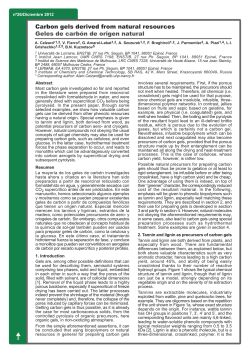 Carbon gels derived from naturals resources