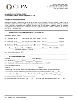 beaudry provincial park cropping lease tender application