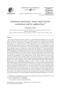 Oxidation electronics: bond&ndash;band&ndash;barrier