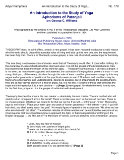 An Introduction to the Study of Yoga Aphorisms of Patanjali