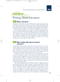 Writing About Literature