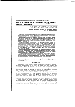 Soil slip erosion as a constraint to hill country pasture production