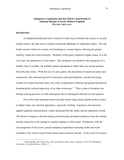 Sumptuary Legislation and the Fabric Construction