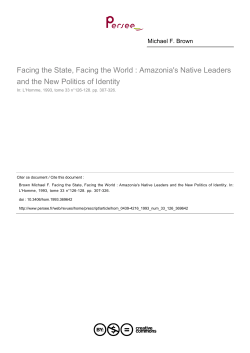 Facing the State, Facing the World : Amazonia`s Native Leaders and