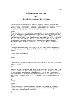 the transcript - WikiLeaks World Tomorrow