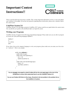 Important Contest Instructions!! - HP CodeWars