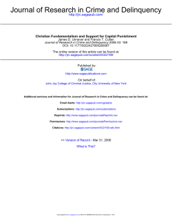 Christian Fundamentalism and Support for Capital Punishment