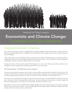 Economists and Climate Change: Consensus and Open Questions