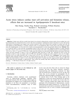 A cute stress induces cardiac mast cell activation and histamine