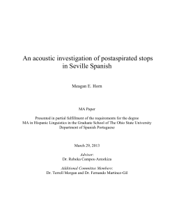 An acoustic investigation of postaspirated stops in Seville Spanish
