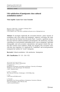 Life satisfaction of immigrants: does cultural assimilation matter